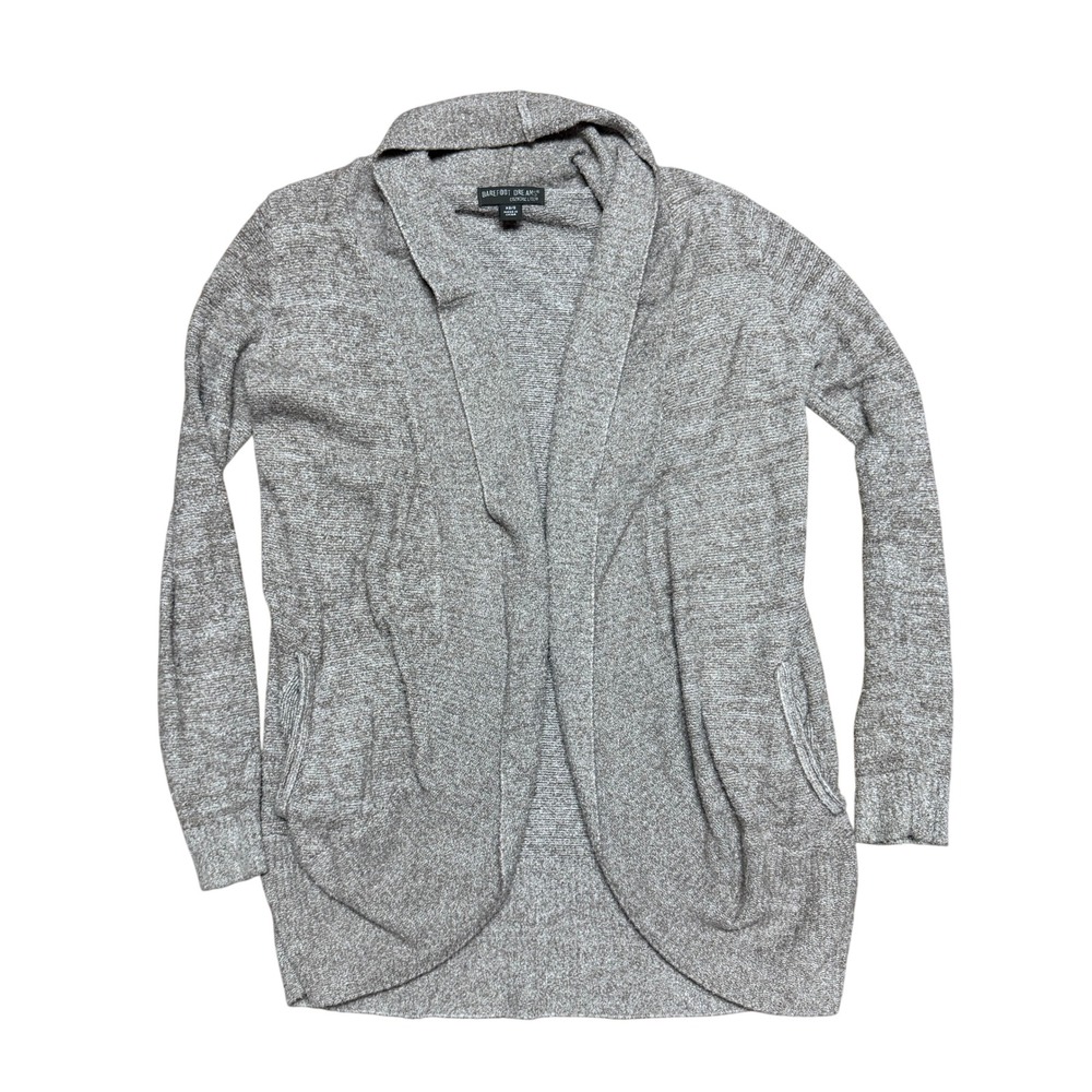 Barefoot Dreams CozyChic Lite Island Cardigan XS/S Brown Heathered Open Front